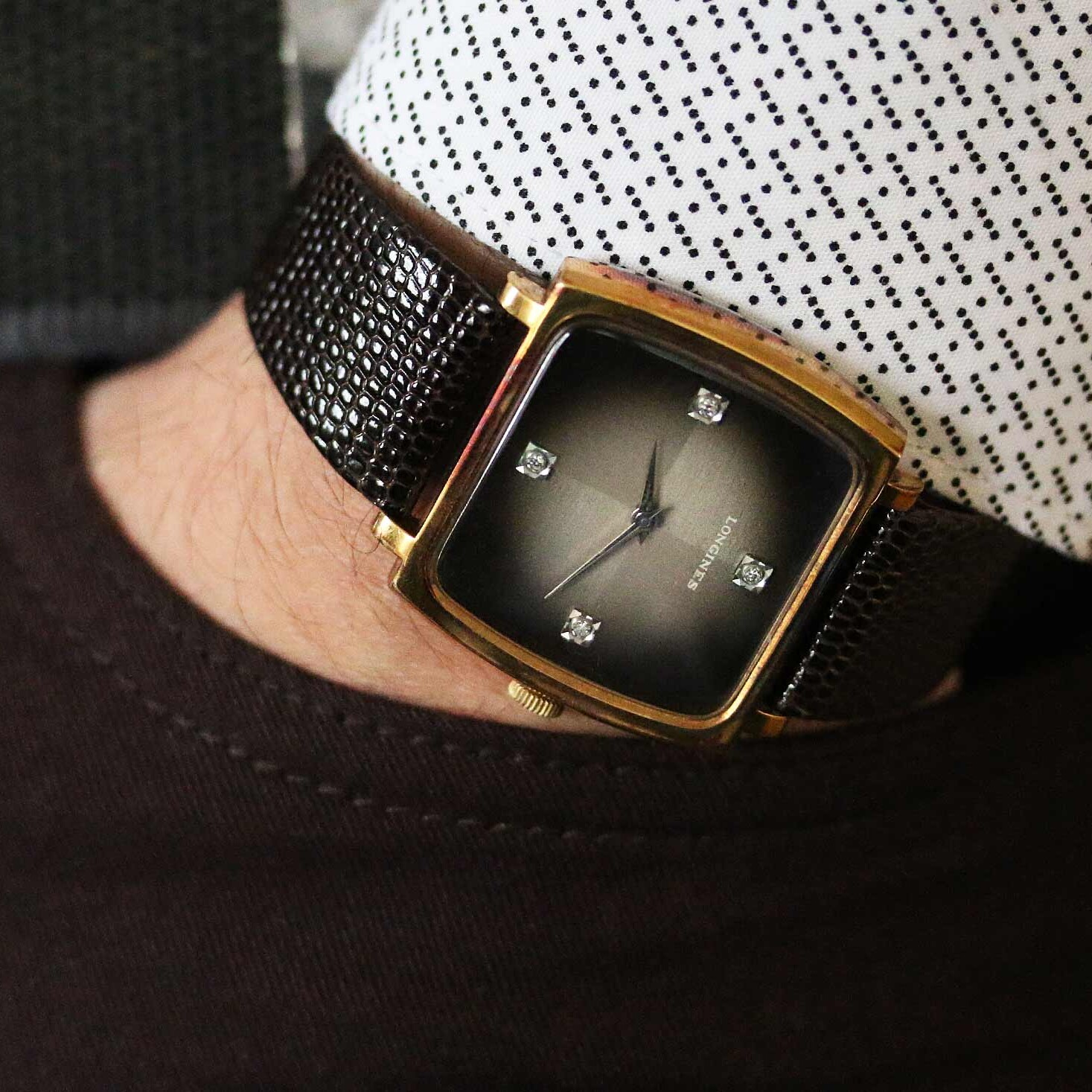 Longines 18L Dress Watch with Diamond Vignette Dial - KeepTheTime