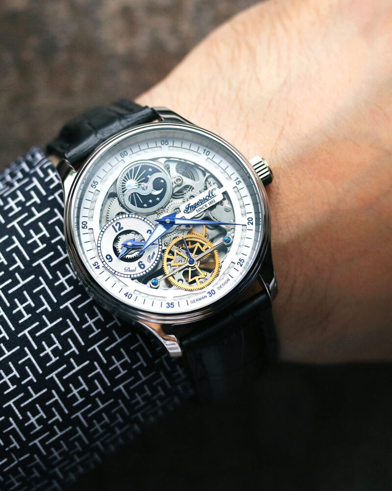 Ingersoll The Freestyle Orologio Automatico Da Uomo Con Quadrante Scheletro. Cassa In Acciaio 45,5 Mm, Cinturino Nero Sintetico, Impermeabile 50m. - 5