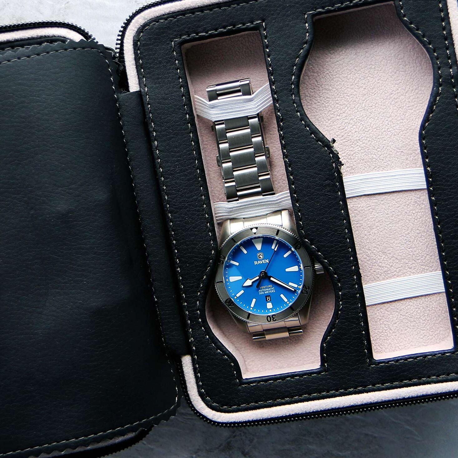 Raven Venture II Blue Brushed Bezel - KeepTheTime Watches