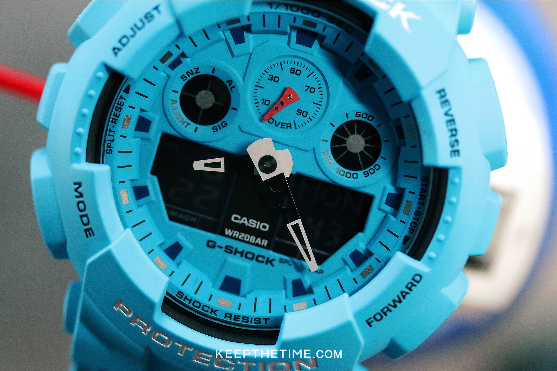 G-Shock GA-100RS-2A Blue Hot Rock Sounds - KeepTheTime Watches