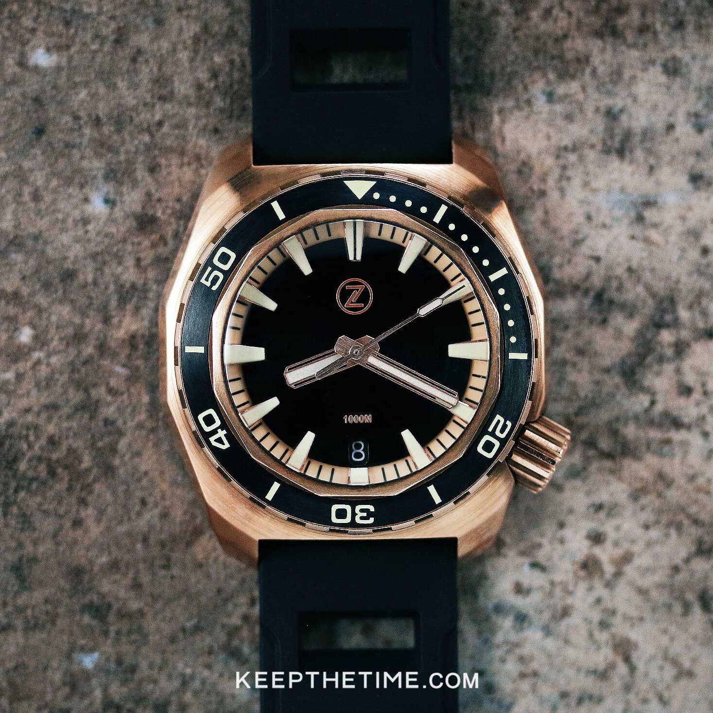 Zelos Bronze Hammerhead 1 Lumed Ceramic Bezel Limited Edition