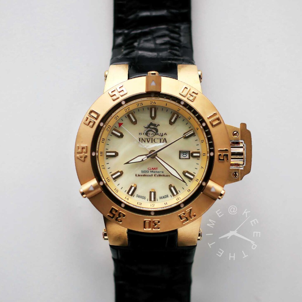 Invicta 0738 Gold Subaqua Noma III GMT Limited Edition Watch
