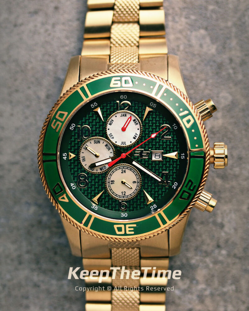32 Degrees Green Carbon Fiber Multi-Function - KeepTheTime Watches