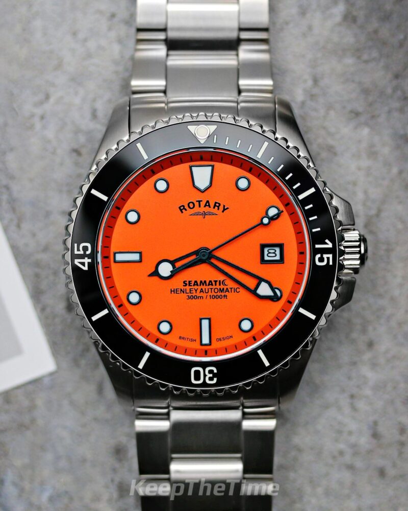Rotary Henley Seamatic Orange Diver - KeepTheTime Watches
