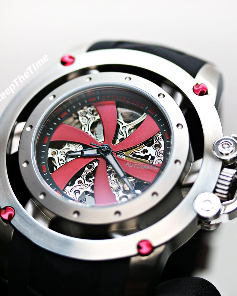 ストレングスモデル Stuhrling Xtreme Impulse XT Red Automatic Skeletonized Watch