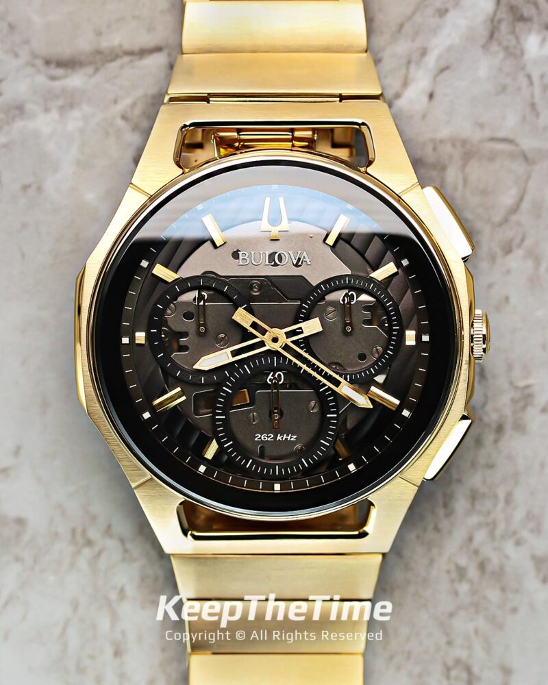 Bulova CURV Chronograph Gold - KeepTheTime Watches