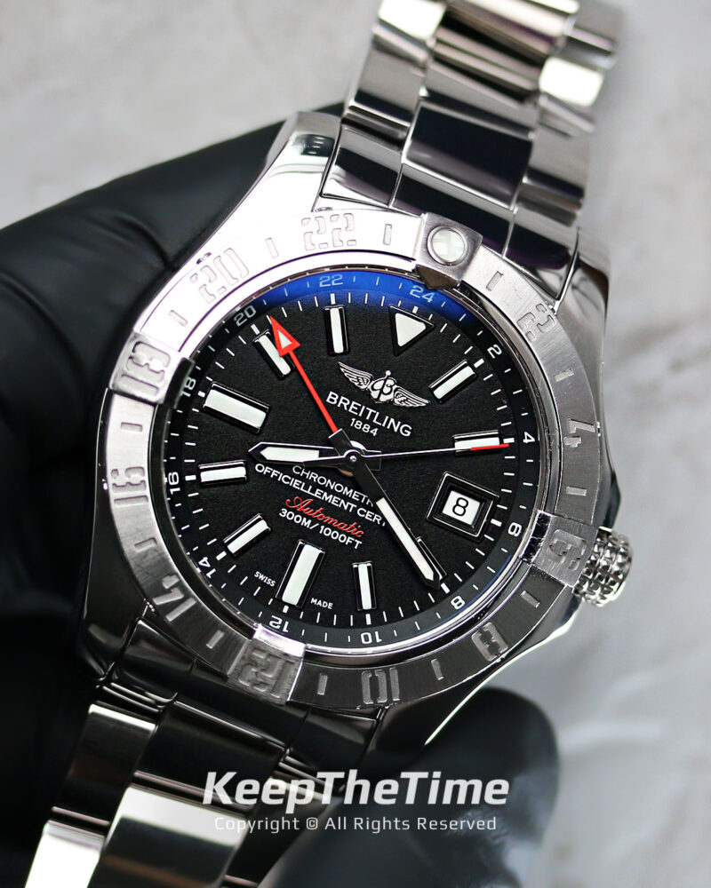 Breitling Avenger II 43 GMT A32390 Black on Steel Bracelet