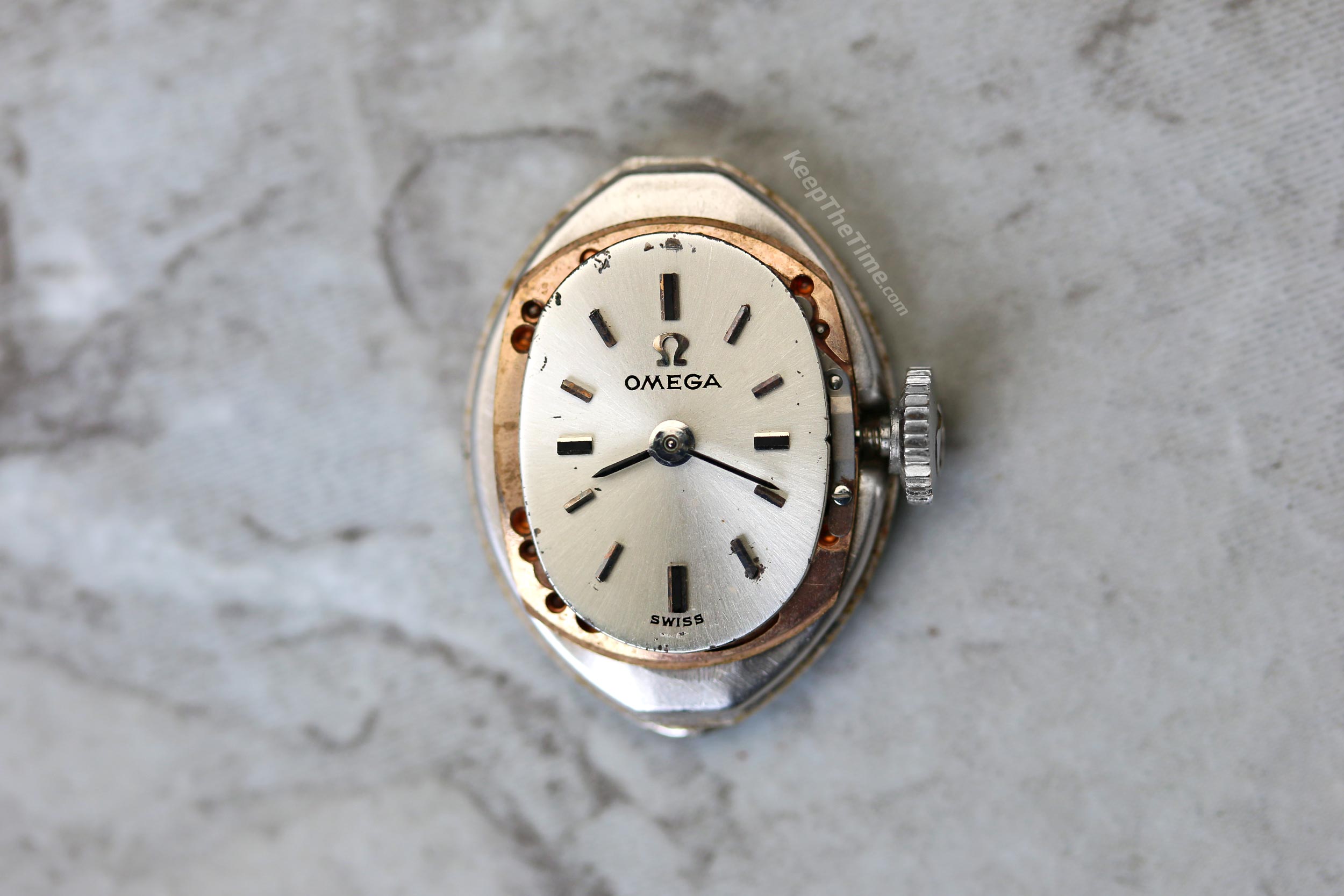 Vintage Omega 14k Solid White Gold ‘58 Cocktail Watch With 26 Flawless Diamonds 1960s ladies Omega wrist watch - Rocks and Clocks main image 4