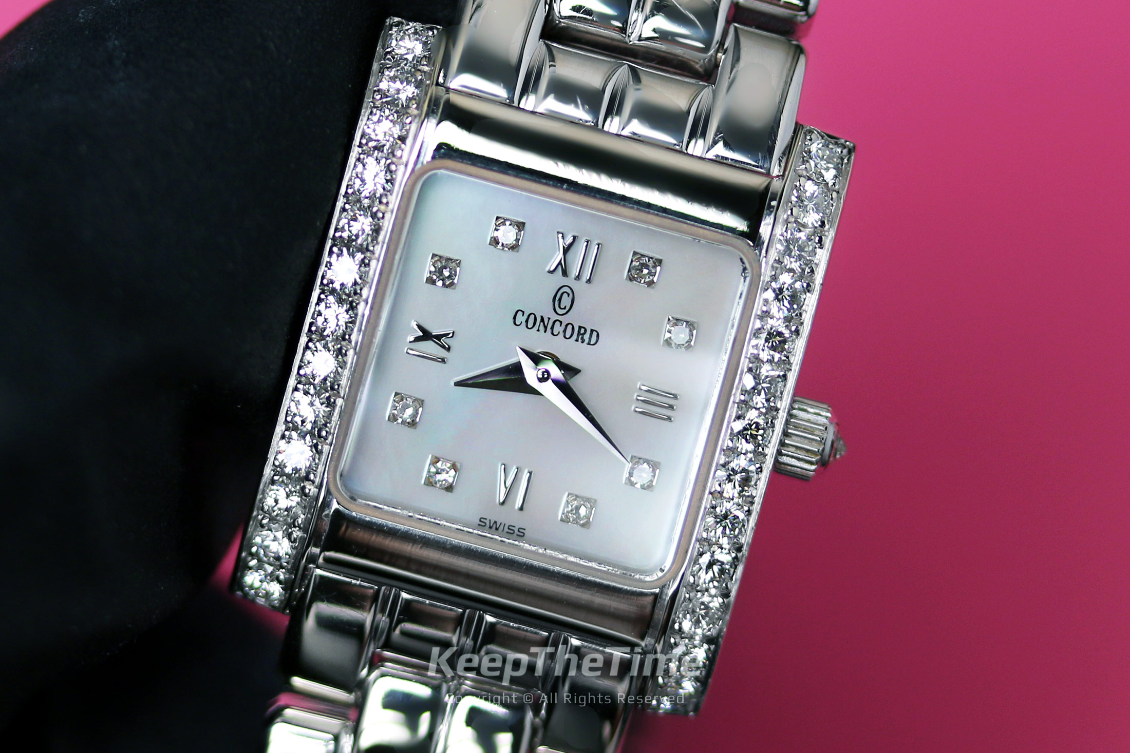 Ladies Concord La Tour Solid 14K White Gold w/ Diamonds