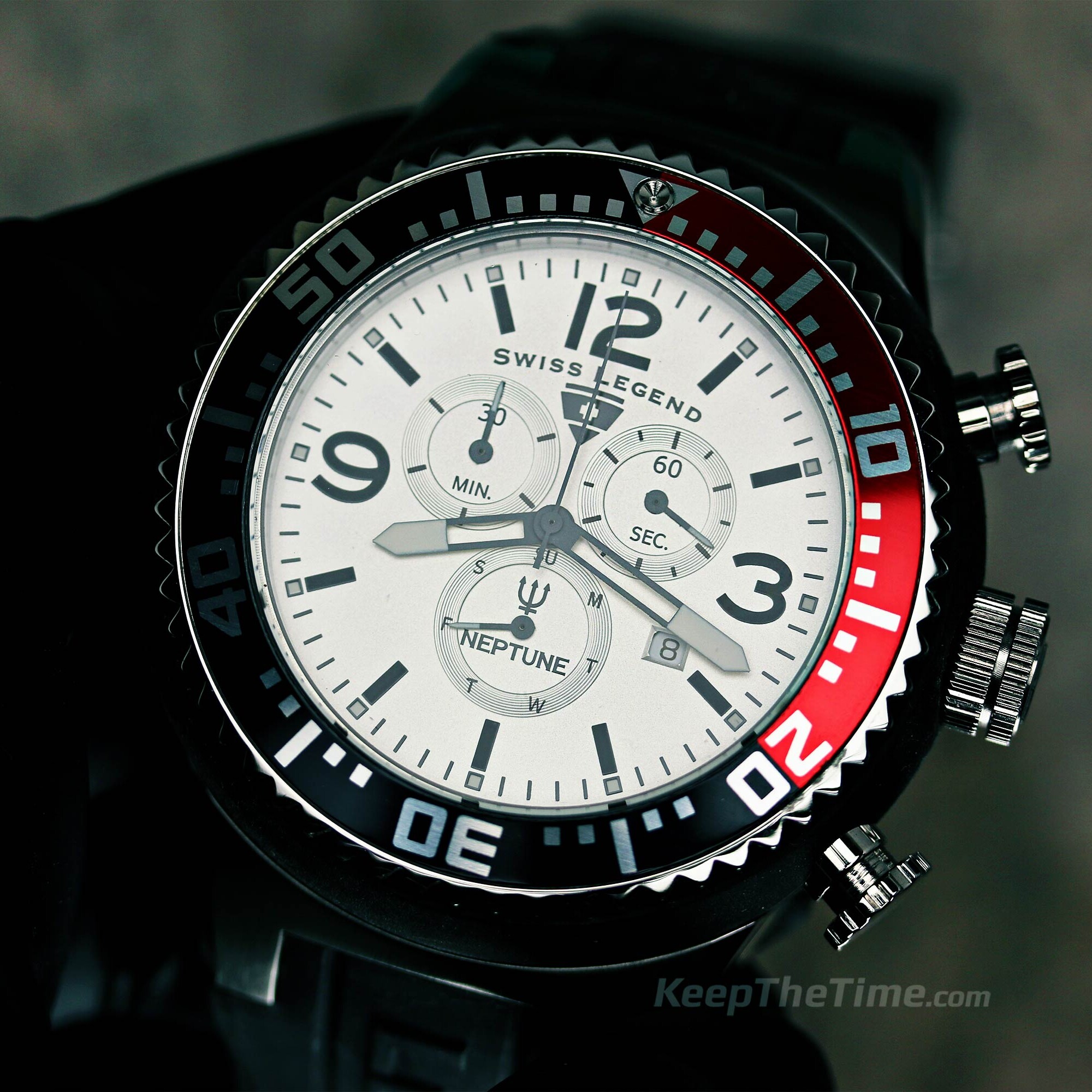 Swiss Legend Neptune Chronograph White/Coke - KeepTheTime Watches