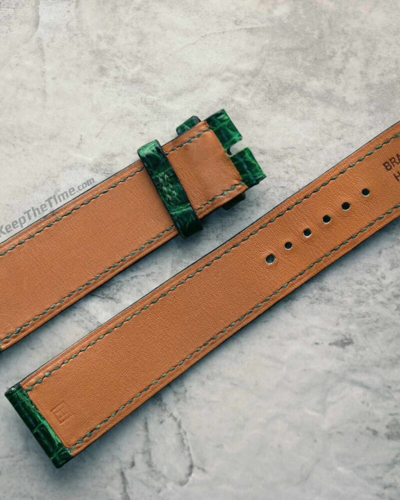 Hermes Green Croc Watch Strap 20mm - KeepTheTime Watches