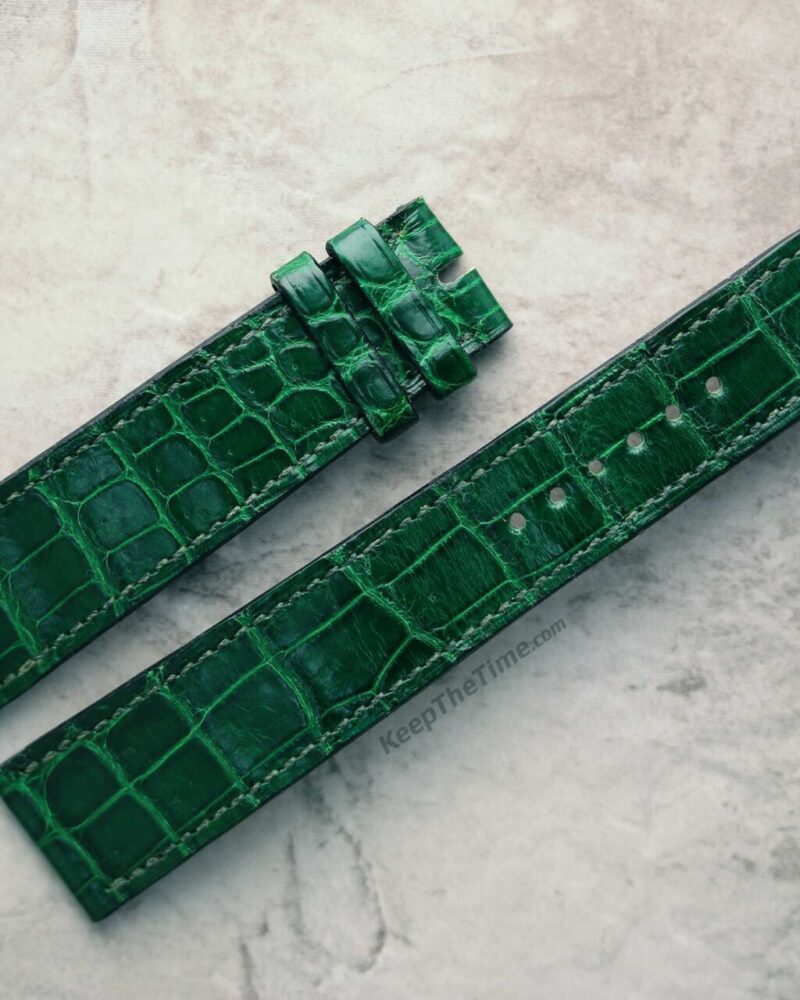Hermes Green Croc Watch Strap 20mm - KeepTheTime Watches