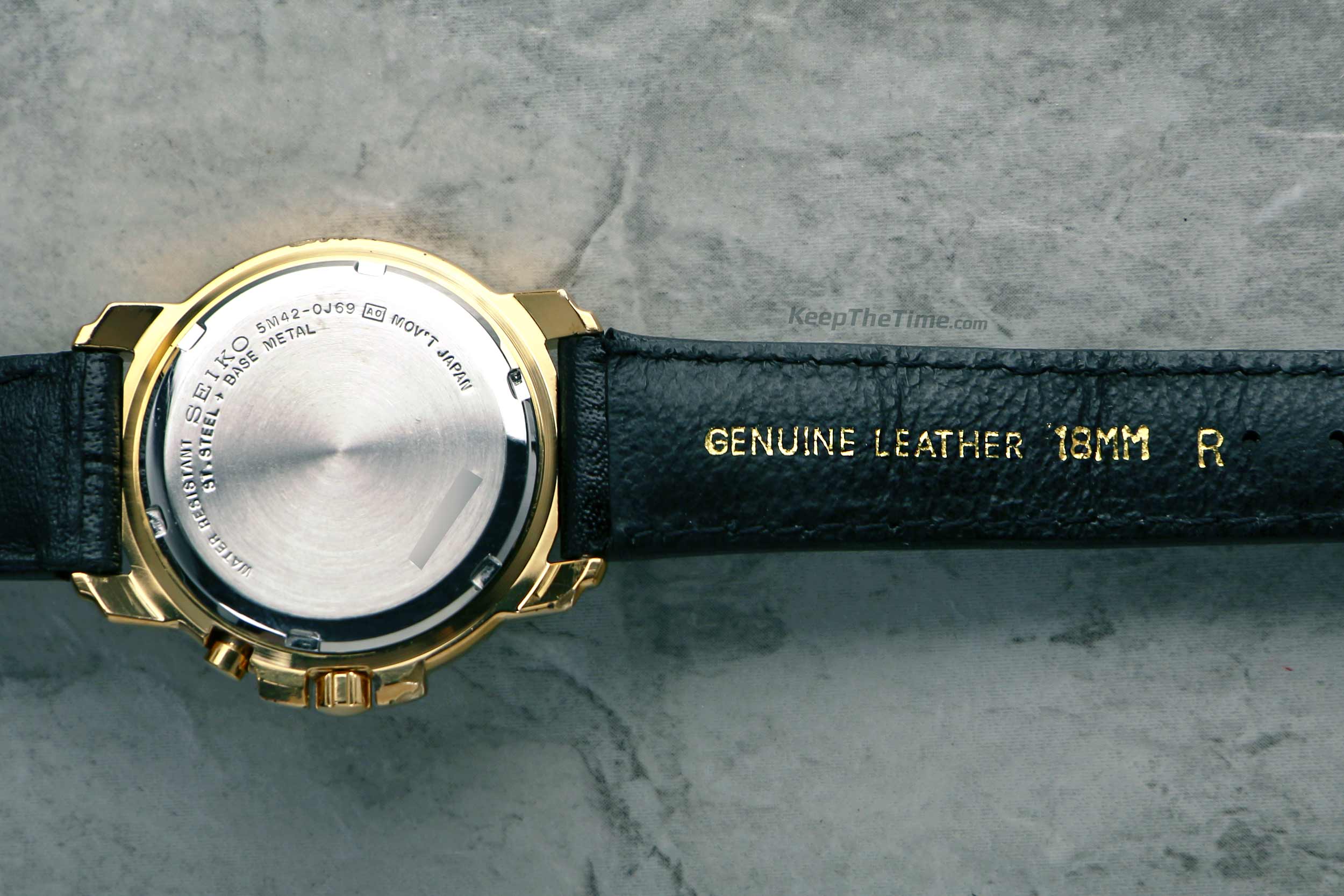 Vintage Seiko Kinetic Watch Gold Plated White Dial 5M42-0J69