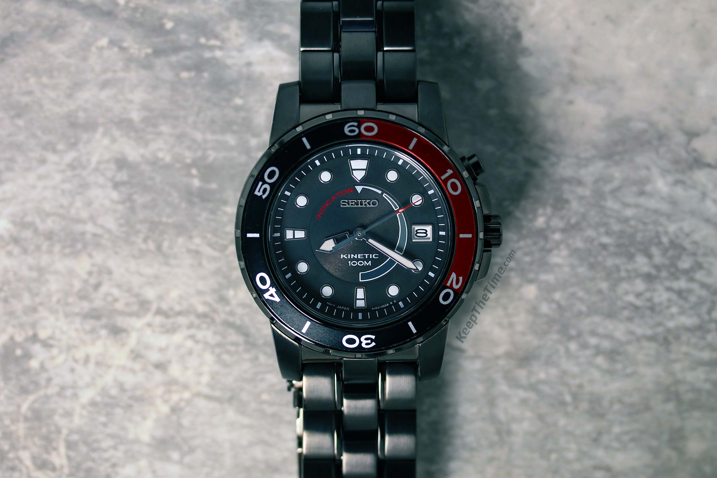 Seiko Kinetic 100M Diver “Coke” Bezel SKA389 - KeepTheTime Watches