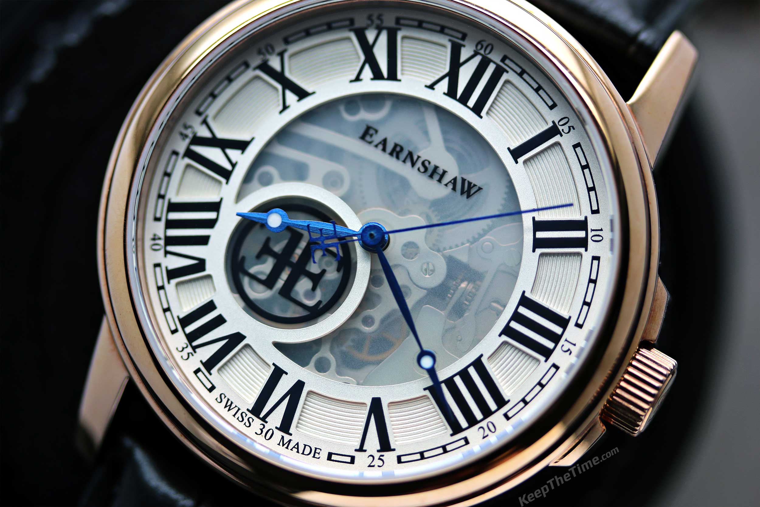 Thomas Earnshaw Beagle Skeleton Dial Gold Tone